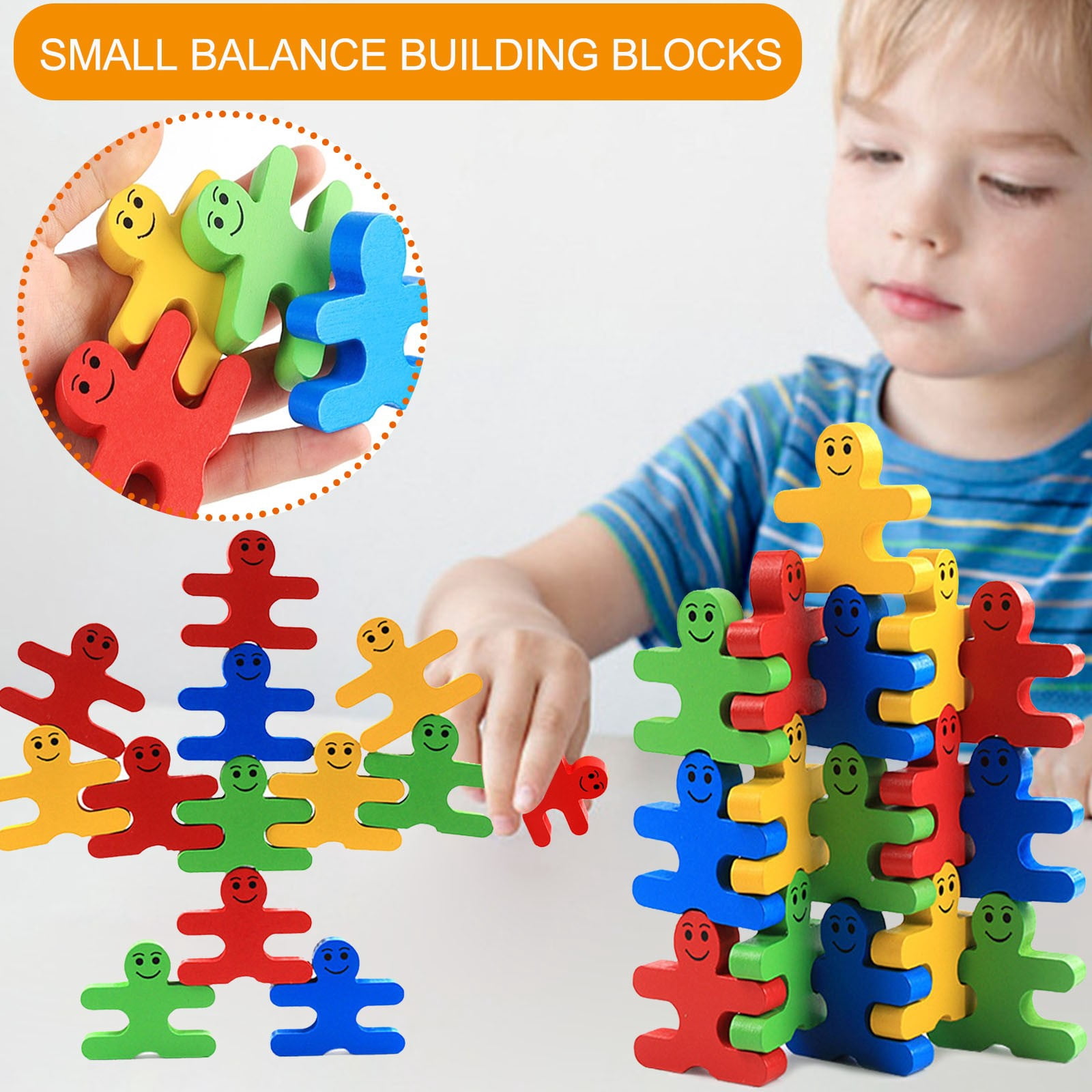 Big Save,HWRETIE Stacking Blocks Clearance,Simle Building Blocks Wooden Children's Puzzle Toys