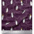 thumbnail image 1 of Soimoi Purple Rayon Crepe Fabric Penguin Ocean Fabric Prints By Yard 46 Inch Wide, 1 of 3