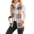 thumbnail image 4 of Innerwin Waistcoat Zip Up Ladies Fleece Vest Work Sleeveless Lightweight Sherpa Jacket Khaki L, 4 of 6