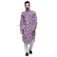 thumbnail image 1 of Atasi Kurta à Manches Imprimées pour Hommes Col Mandarin Kurta Ethnique pour Garçons Gris Pâle, 1 of 1