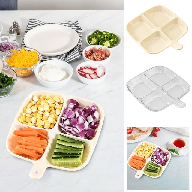 pstuiky Wall Mounted Hot Pot Tray Vegetable Prep & Soy Dipping Dish Storage Multi-Compartment Organizer