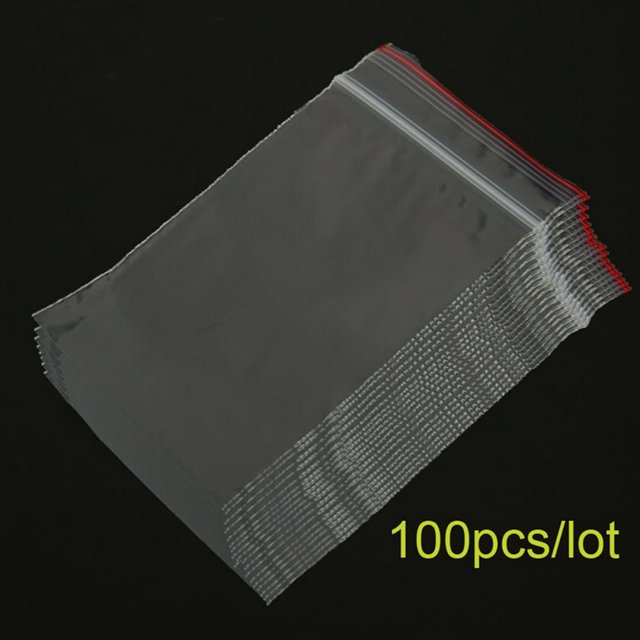 CNKOO 100Pcs Transparent Zipper Bags Clear Sealable Bags For Factory 11x16cm