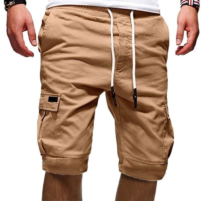 LSLJS Men's Sport Pure Color Bandage Casual Loose Sweatpants Drawstring Shorts Pant