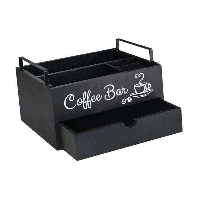 veasfak Coffee Station Organizer Rustic Coffee Accessories Organizer for Cafe Office A