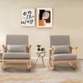 thumbnail image 3 of Costway Upholstered Rocking Chair with Pillow Rocking Armchair with Rubber Wood Frame Grey, 3 of 10