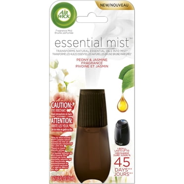Air Wick Essential Mist Recharge pour Diffuseur d'Huile Parfumée, Pivoine & Jasmin, 1 Unité, Désodorisant d'Air
