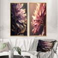 thumbnail image 1 of Designart "Pink and Gold Abstract Leaf Design III" Leaves Framed Wall Art Set Of 2 - Blue Floral Frame Gallery Set For Office Decor, 1 of 6