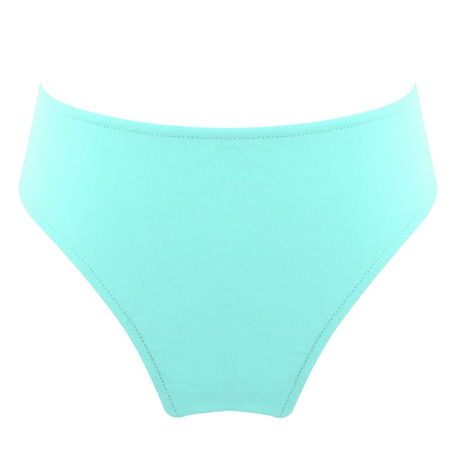Kids Girls' Slim Swimming Bottom with Lining UPF50+ Sun Protection Rash Guard Swim Brief Light Blue Green 4