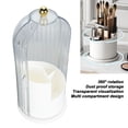 thumbnail image 3 of Porte-pinceaux de Maquillage, Contenant Transparent pour Pinceaux de Maquillage avec Couvercle Antipoussière, Porte-Cosmétiques Rotatif, Gobelet de Rangement, Décor Élégant pour Salle de Bain, Coiffeuse, Bureau, 3 of 7