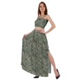 thumbnail image 3 of Bimba 2 Pcs Robe de Plage Aguichant pour Femmes Imprimée Smockée Crop Top & Longue Jupe Ensemble, 3 of 7
