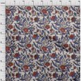 thumbnail image 4 of oneOone Viscose Chiffon Medium Blue Fabric Asian Floral Sewing Craft Projects Fabric Prints By Yard 42 Inch Wide, 4 of 5