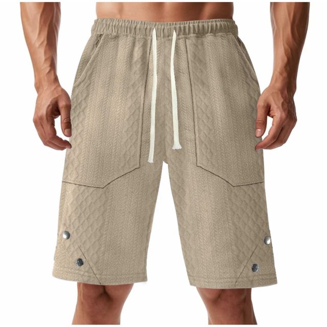 hotojiny Men's Lounge Shorts with Pockets Fashion Textured Summer Short Pants Casual Drawstring Running Workout Shorts