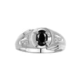 thumbnail image 1 of RYLOS Men's Rings Sterling Silver Rings Classic Designer Style 8X6MM Oval Gemstone &  Sparkling Diamond Ring Onyx October Birthstone Rings For Men Size 11, 1 of 7