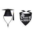 thumbnail image 2 of Pet Graduation Cap and Adjustable Bow Tie Set with Elastic Strap, Black Polyester, Fits Small to Medium Dogs and Cats, Lightweight Photo Prop for School and Graduation, 16x16x9 cm, 2 of 6