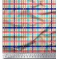 thumbnail image 1 of Soimoi Silk Fabric Plaid Check Print Fabric by Yard 42 Inch Wide, 1 of 3