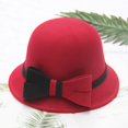 thumbnail image 1 of Chapeau Melon Petit pour Femme, Automne et Hiver, Nœud, Bout Rond, Décontracté, Style Bassin de Pêcheur, 1 of 3
