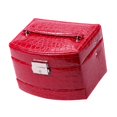 thumbnail image 4 of MesaSe Jewelry Box Organizer 3 Layer Faux Leather Necklace Ring Earrings Display Storage Case  Rose Red, 4 of 10