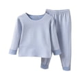 thumbnail image 1 of Children's Striped Round Neck Long Sleeve Top Elastic Waist Pants Mid Size Home Suit Lounge Set, 1 of 3