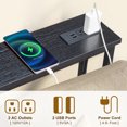 thumbnail image 3 of Ktaxon 39" Narrow Console Sofa Table with Power Outlets and USB Ports, Long Couch Table with Metal Frame and Charge Station with 4.9ft Extension Cord, Black, 3 of 9