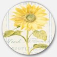 thumbnail image 1 of Designart 'Floursack Florals II' Art Mural Cercle en Métal Style Ferme, 1 of 3