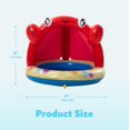 thumbnail image 4 of Sloosh Kiddie Pool with Canopy Baby Pool Inflatable Crab Sprinkler, Wading Pool for Learning,Children&acirc;??s Sprinkler Pool,Kiddie Water, 4 of 6
