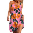 thumbnail image 2 of Ovzne Robes d'Été pour Femmes Robe d'Été Imprimée pour Femmes Robes Amples Sans Manches à Col en V avec Poches Robes de Printemps Imprimées en Liquidation, 2 of 5
