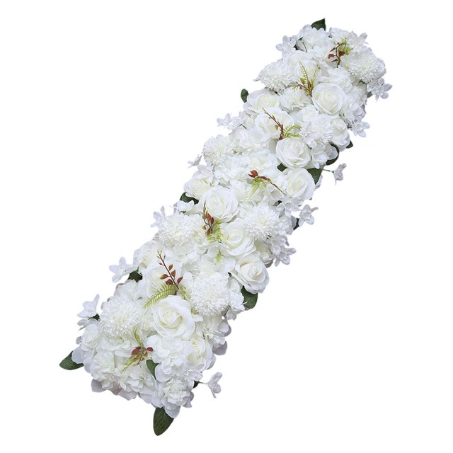 Abbracc Backdrop Flower Panel Decor Artificial Rose for Wedding Valentines Day Party White