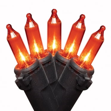 Way to Celebrate Halloween 100-Count Orange Incandescent Mini String Lights, Indoor/Outdoor