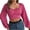 Hot Pink, variant on Lenpel Crop Tops for Women Lantern Long Sleeve Square Neck Pleated Cropped Tee Shirts Going out Chiffon Blouses(Light Blue,Medium)