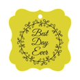 thumbnail image 1 of Darling Souvenir Personnalisé Meilleur Jour de Tous les Temps Mariage Fête Tags Couronne de Feuilles Suspendue Tags-Jaune-50 Tags, 1 of 1