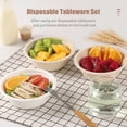 thumbnail image 4 of 50PCS Disposable 350mL Bowls Disposable Paper Tableware Set Ecological Dinnerware for Birthday Barbecues Camping Picnics Party, 4 of 7
