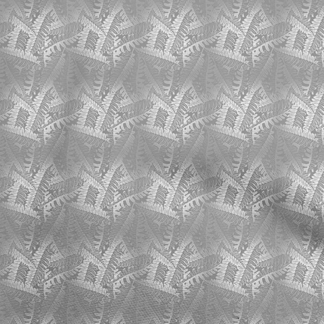oneOone Polyester Spandex Gray Fabric Leaves Sewing Craft Projects Fabric Prints By Yard 56 Inch Wide