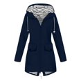 thumbnail image 1 of Imperméable pour Femmes, Vestes de Pluie à Rayures Pures Doublées, Imperméables, Extérieur, Grande Taille, à Capuche, Légères, 1 of 6