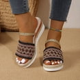 thumbnail image 3 of IUJSOY Womens Platform Sandals Summer Single Band Backless Slides Open Toe Espadrille Wedge Sandals, 3 of 6
