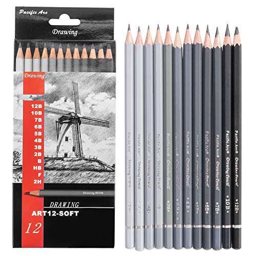 Pacific Arc Graphite Drawing Pencil Sets soft set of 12