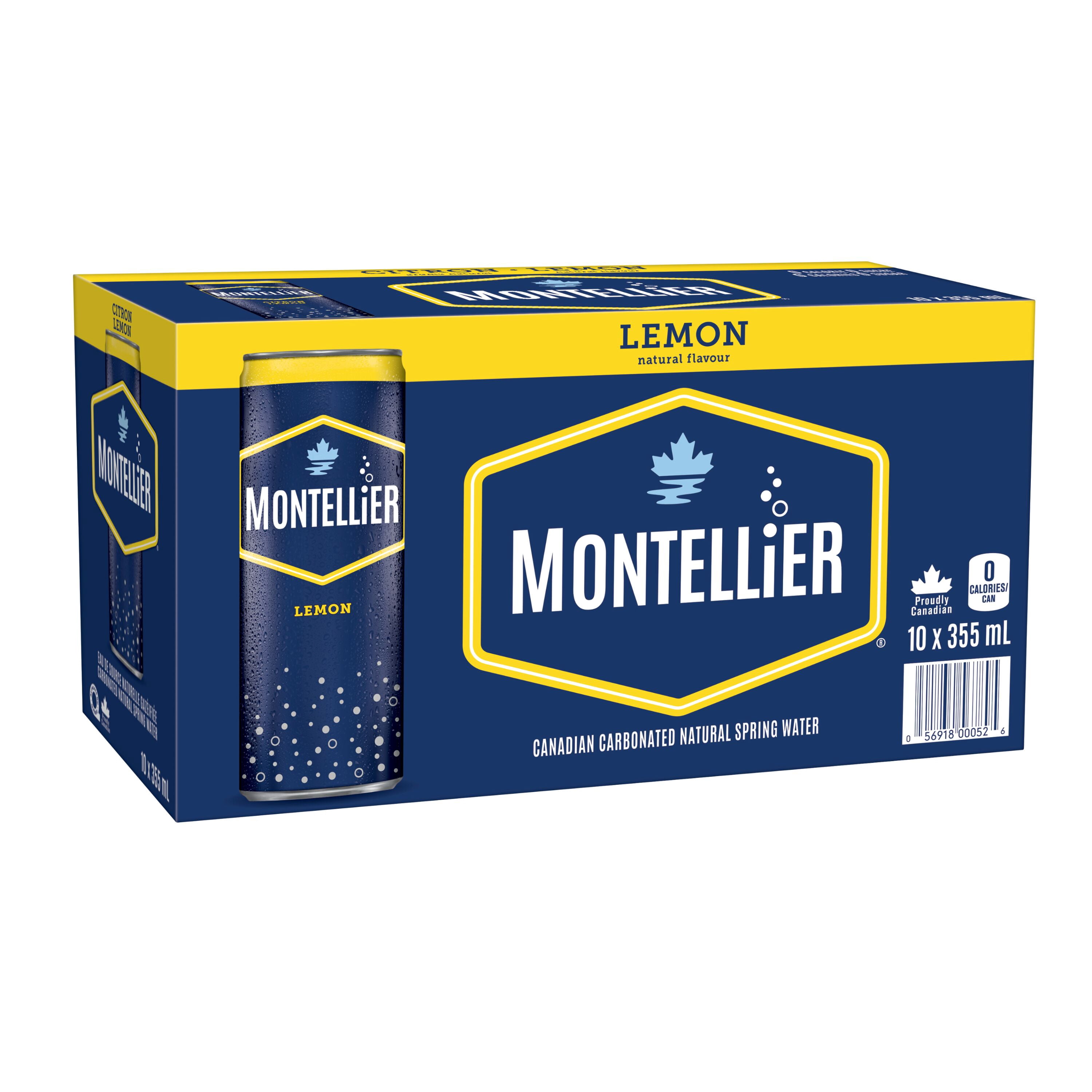 Montellier Lemon Natural Spring Water 10 x 355 ml, Cans