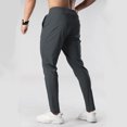 thumbnail image 4 of Ceisia Men Solid Color Loose Casual Pants Elastic Waist Drawstring Sports Gift Work Trousers, 4 of 6