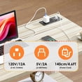 thumbnail image 2 of Soges Bureau d'Ordinateur Réglable en Hauteur de 31,5 Pouces avec Station de Recharge, Table d'Appoint Réglable Bureau Mobile pour Portable avec 2 Étagères de Rangement, Bureau Réglable sur Roulettes pour Bureau à Domicile, Sofa, Lit, Érable, 2 of 9