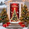 thumbnail image 2 of Qiulaii Rideau de Porte Festif de Noël 3 Pcs avec Design Père Noël pour Décoration de Maison de Vacances, Tissu Polyester Durable, Facile à Installer pour Décoration de Fête Intérieure et Murale 35*71 Po, 2 of 6