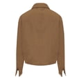 thumbnail image 4 of Timegard Button down Shirts for Women Cropped Long Sleeve Jackets Fall Solid Color Casual Loose Tops, 4 of 7
