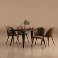thumbnail image 1 of Homy Casa 5-Piece Dining Set, Faux Walnut Rectangular Table with Upholstered Chairs, 1 of 8