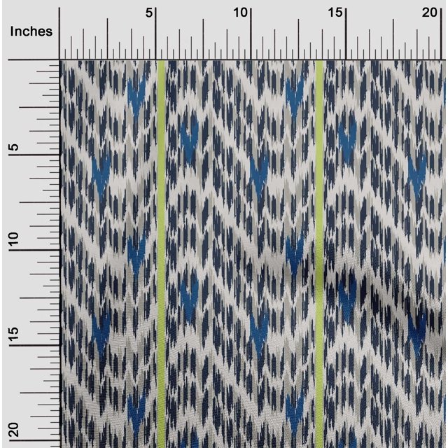 oneOone Polyester Lycra Fabric Stripe & Chevron Ikat Print Sewing Fabric BTY 56 Inch Wide