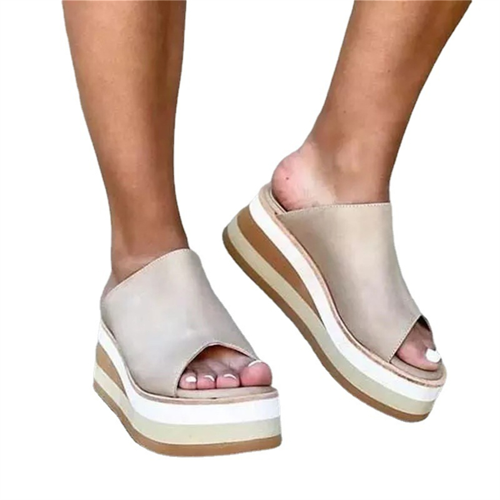 Chaussons Légers Confort Décontracté Ouverts Plateforme Tongs Plage