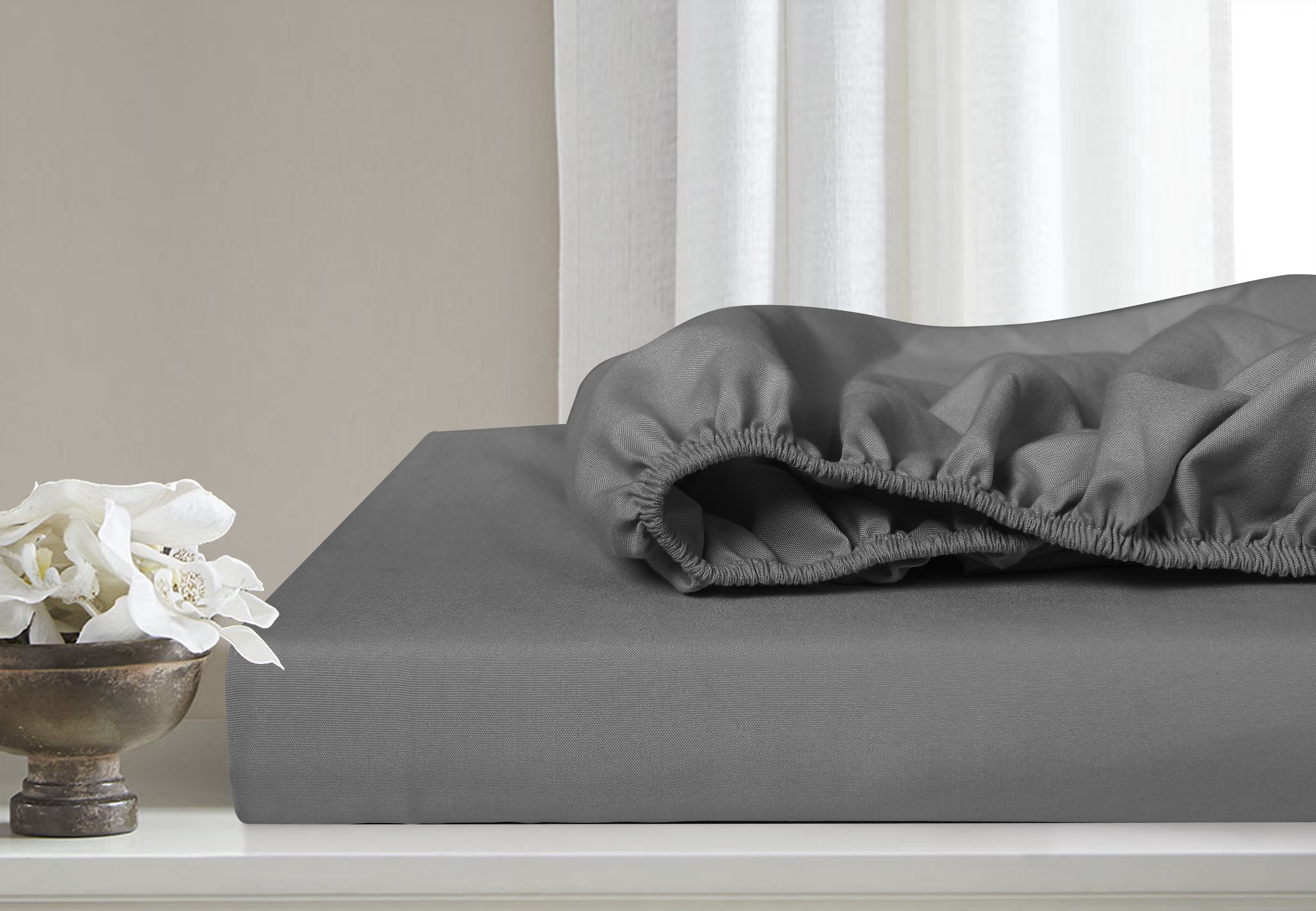 Swift Home Basic 4-Piece King Size Sheet Set, Ultra Soft, Deep Pocket, Easy Care Bedding Set, Gray