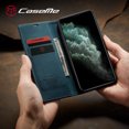 thumbnail image 3 of CaseMe Wallet Case Anti-Fall Retro Handmade Leather Magnetic Case Card Slot for iPhone 13 Pro Max (Blue), 3 of 9