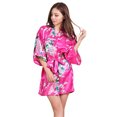 thumbnail image 4 of Coofit Womens Sleep Robe Half Sleeve Lounge Robe Night Sleepwear with Belt for Summer, 4 of 10