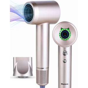 Blunova Séchoir à cheveux, 110,000 RPM Moteur à haute vitesse sans brushless, sécheur ionique négatif avec buste magnétique, cheveux secs rapidement & Réduit Frizz, parfait pour les cadeaux