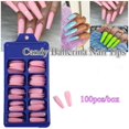thumbnail image 2 of 100Pcs/Box Coffin Ballerina False Nail Tips Full Cover Nails Tips DIY Acrylic Nail Art 10 Sizes Full Set, 2 of 9