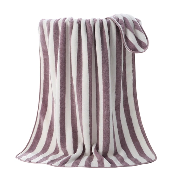 fheaev Velvet Bath Towel Towel for Adult Daily Use At Home Absorbent Dry Hair Towel That Does Not Hair Beach Towel Strip Patterned Bath Towel