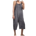 thumbnail image 1 of Pompotops Mode Femmes Ethnique Style Solide Froid Épaule Bretelles Cami Pantalon Combinaison, 1 of 6